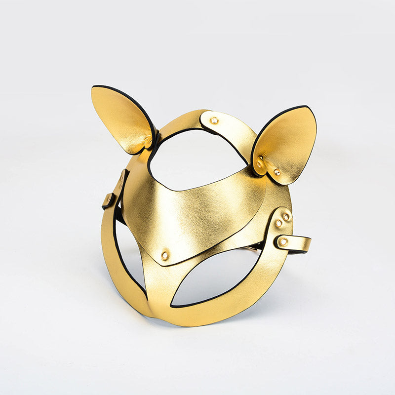 K9 Gold&Silver Collar Handcuffs Leather Set