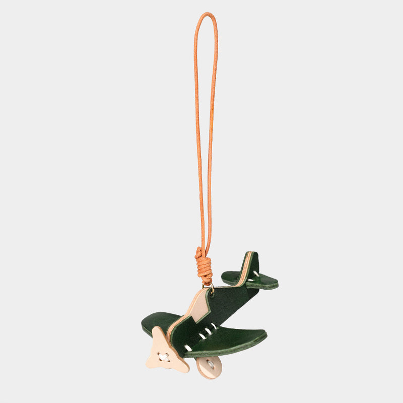 Leather mini airplane bag charm/car charm