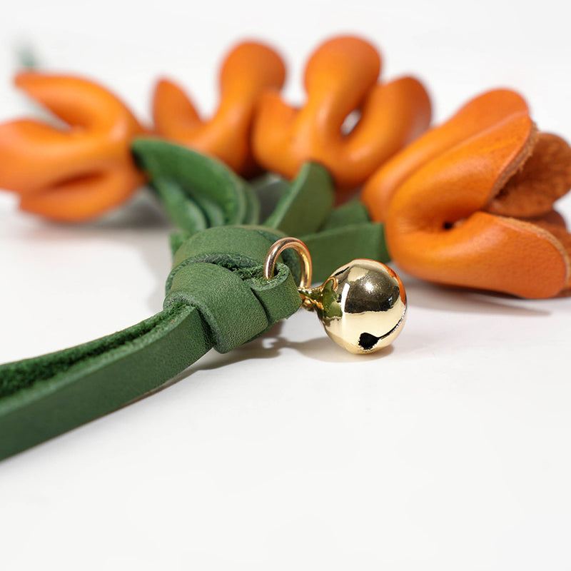Leather tulip bag charm/car charm