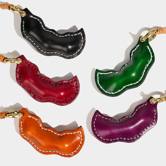 Leather Pea Bag Charm/car charm