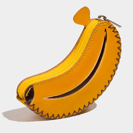 Leather banana coin purse
