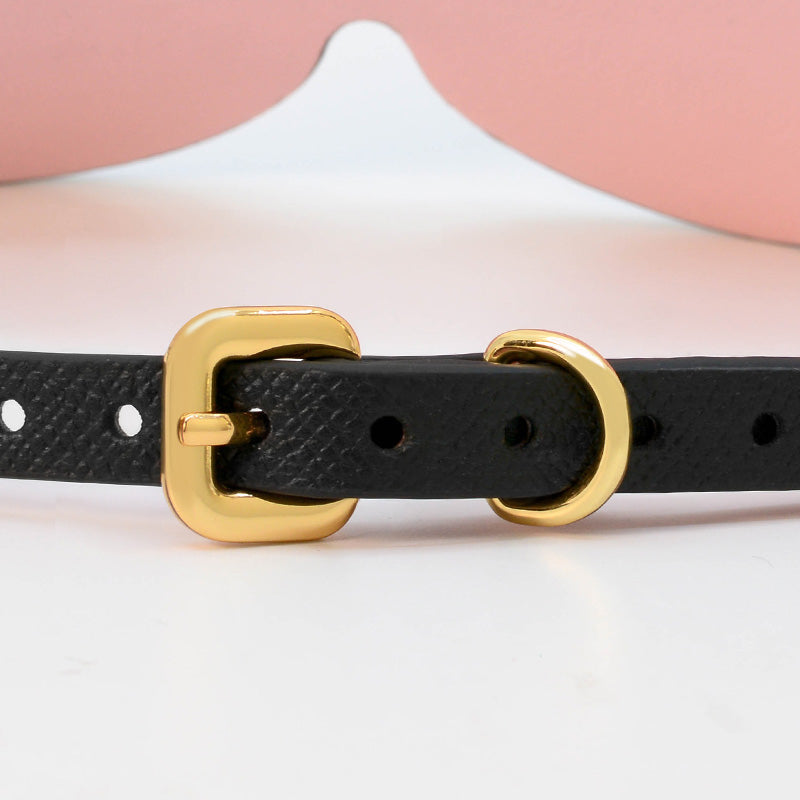 Minimalist D-ring Collar Handcuffs Leather Set