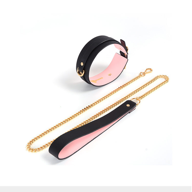 Dog Paw D-ring Collar Handcuffs Leather Set