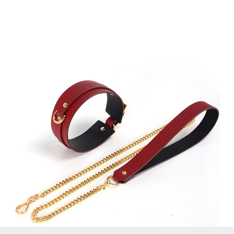 Dog Paw D-ring Collar Handcuffs Leather Set