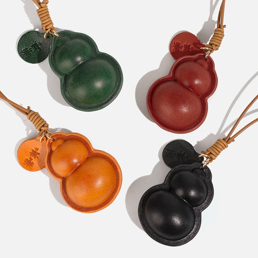 Leather gourd bag charm/car charm