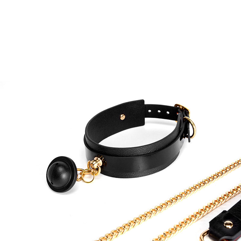 Devil Wings Collar Handcuffs Leather Set