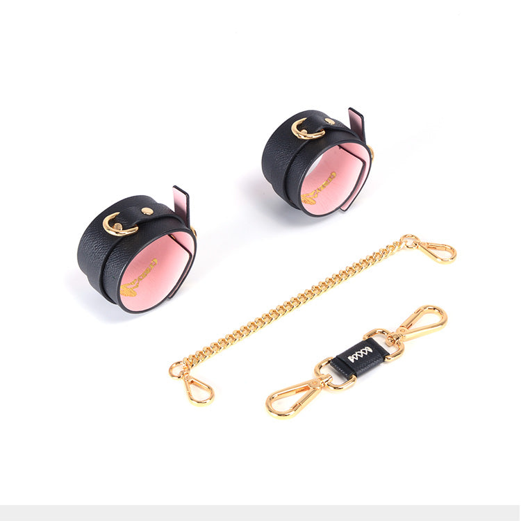 Dog Paw D-ring Collar Handcuffs Leather Set