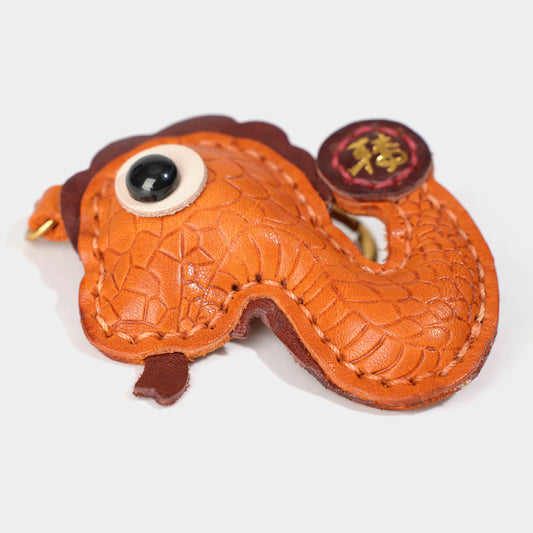 Leather snake keychain/bag charm