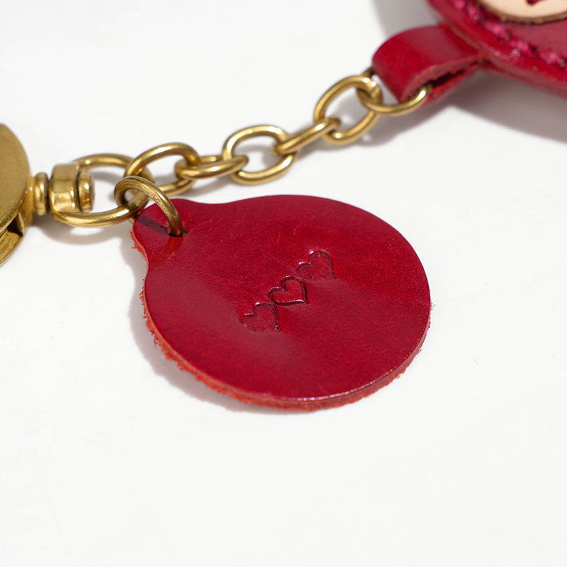 Leather mushroom keychain/bag charm