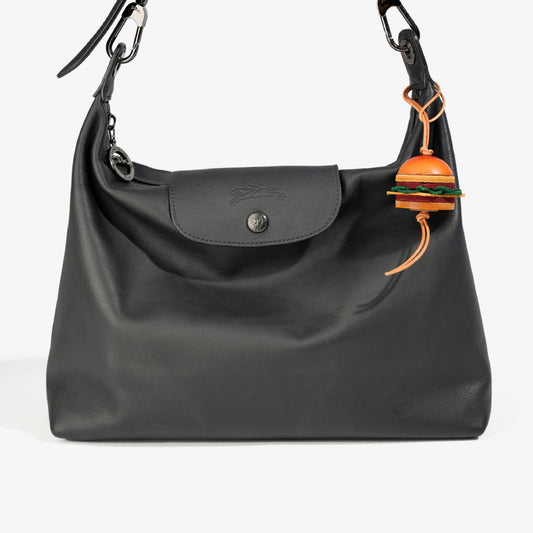 Genuine Leather Hamburger Bag Charm/car charm