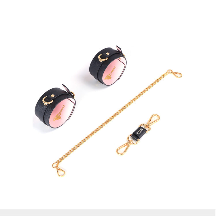 Dog Paw D-ring Collar Handcuffs Leather Set