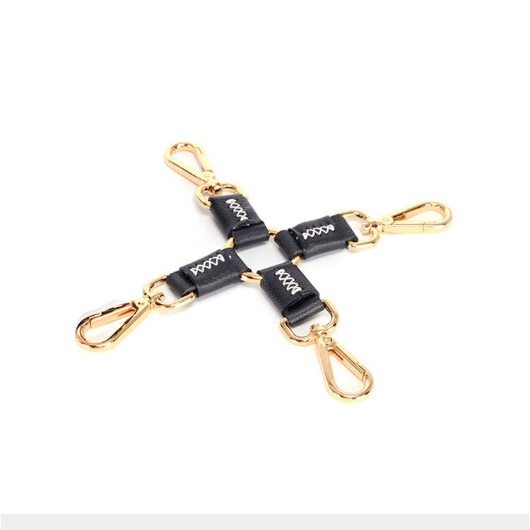Dog Paw D-ring Collar Handcuffs Leather Set