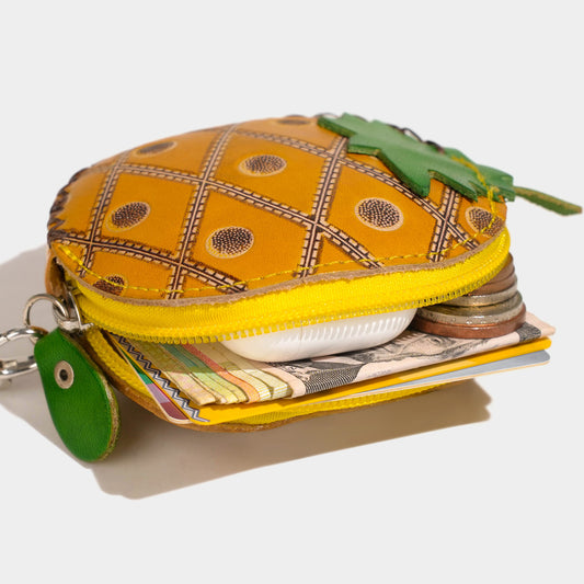 Leather Pineapple coin purse