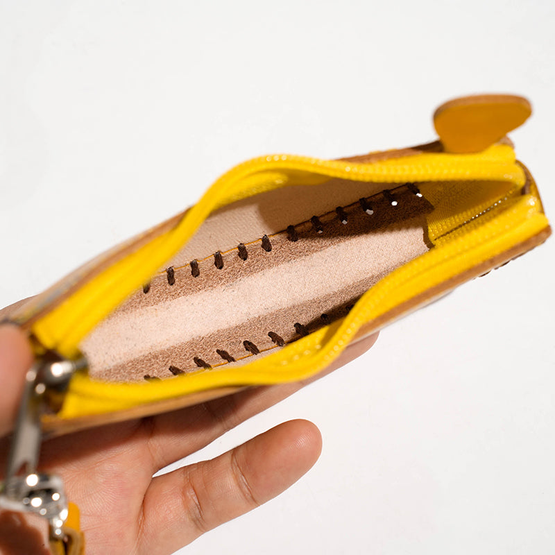 Leather banana coin purse