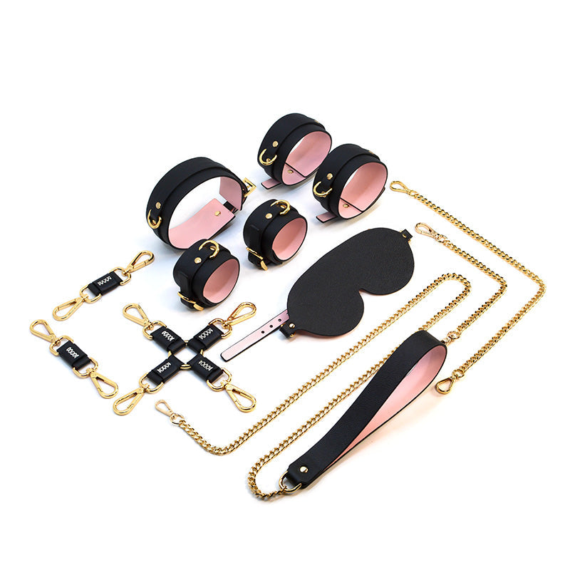 Minimalist D-ring Collar Handcuffs Leather Set
