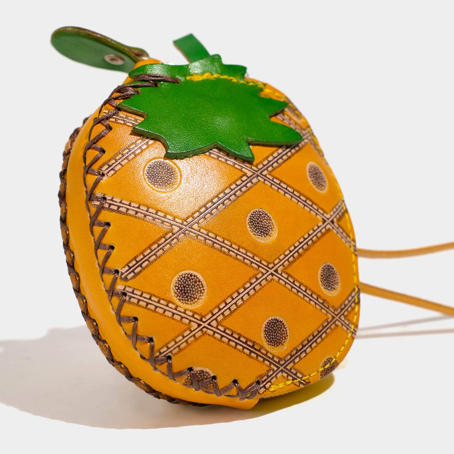Leather Pineapple coin purse