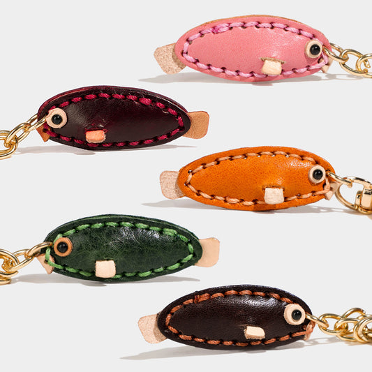 Leather babyfish keychain/bag charm
