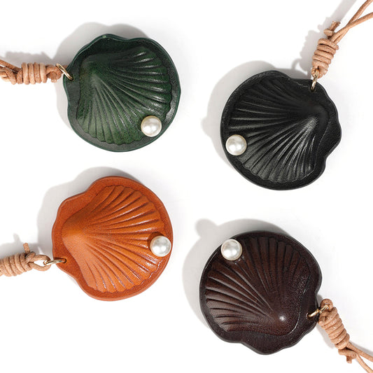 Leather shell bag charm/car charm