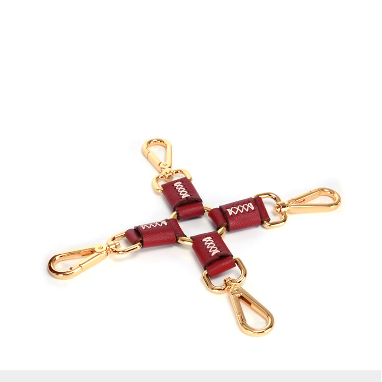 Dog Paw D-ring Collar Handcuffs Leather Set