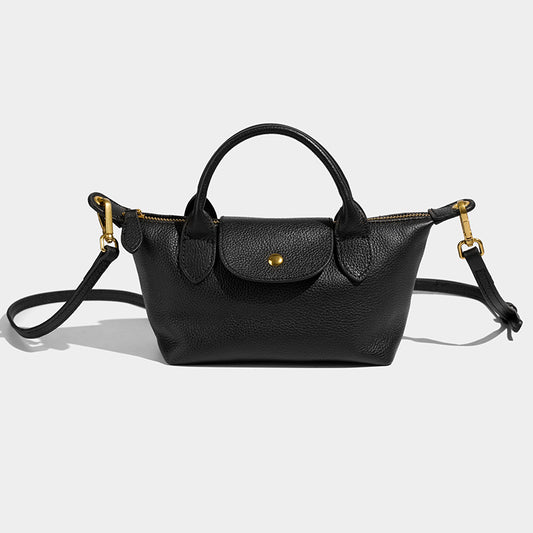 Leather dumpling crossbody bag