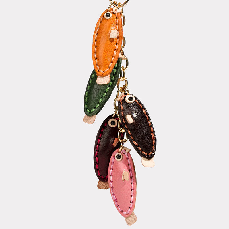 Leather babyfish keychain/bag charm