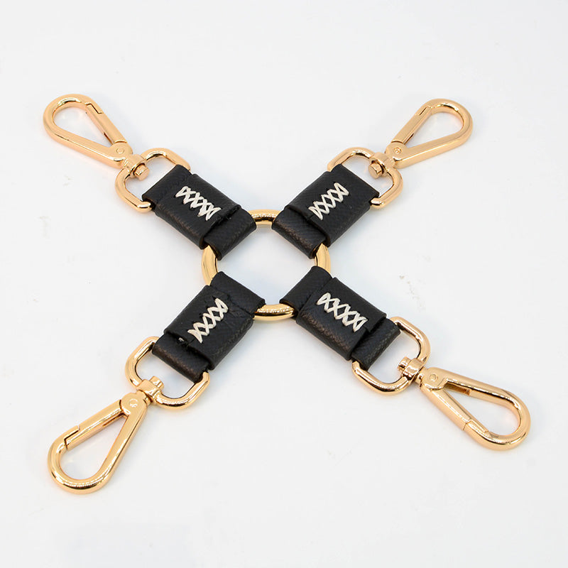 Minimalist D-ring Collar Handcuffs Leather Set