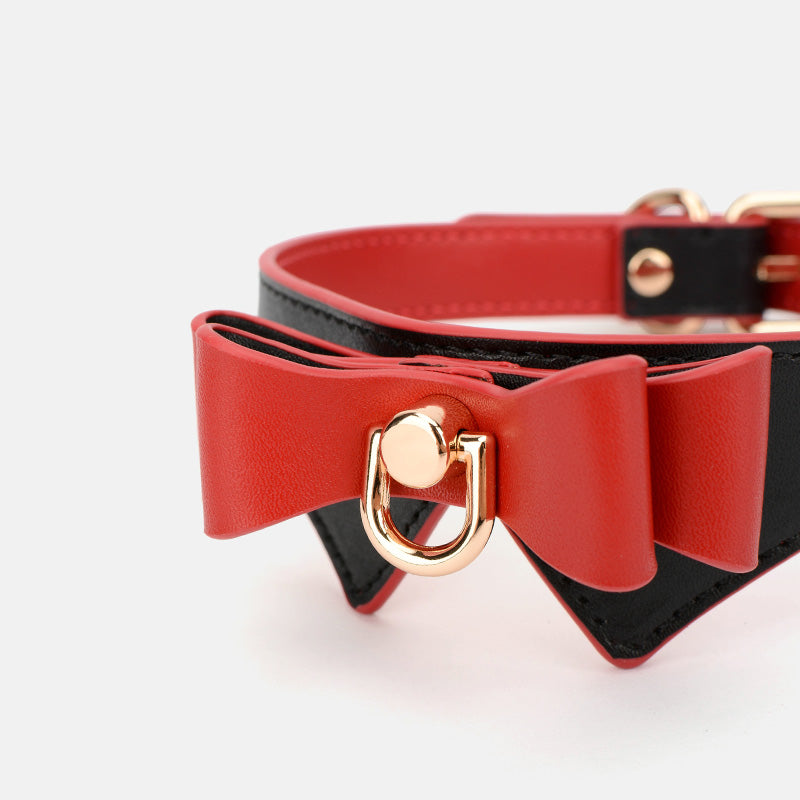 9 Pieces PU Bow Set with Heart Leather Pat