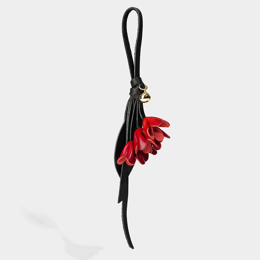 Leather tulip bag charm/car charm