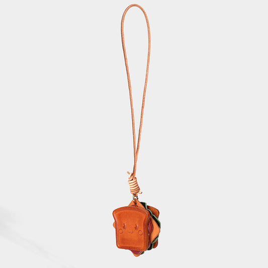 Leather sandwich bag charm/car charm