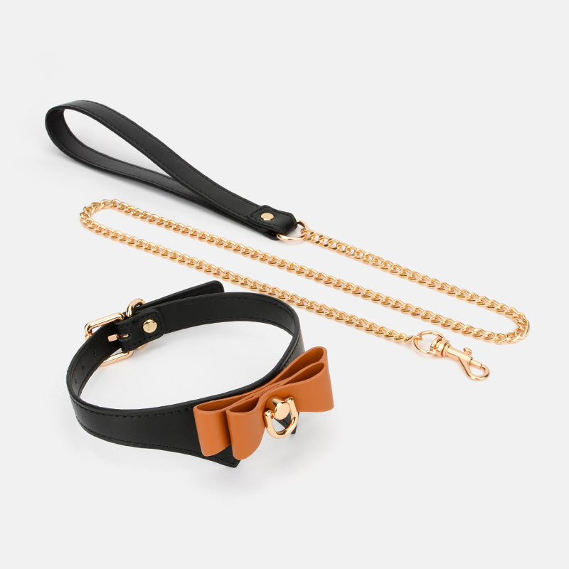 9 Pieces PU Bow Set with Heart Leather Pat