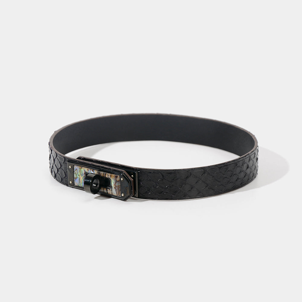 Classic Black Python Collar