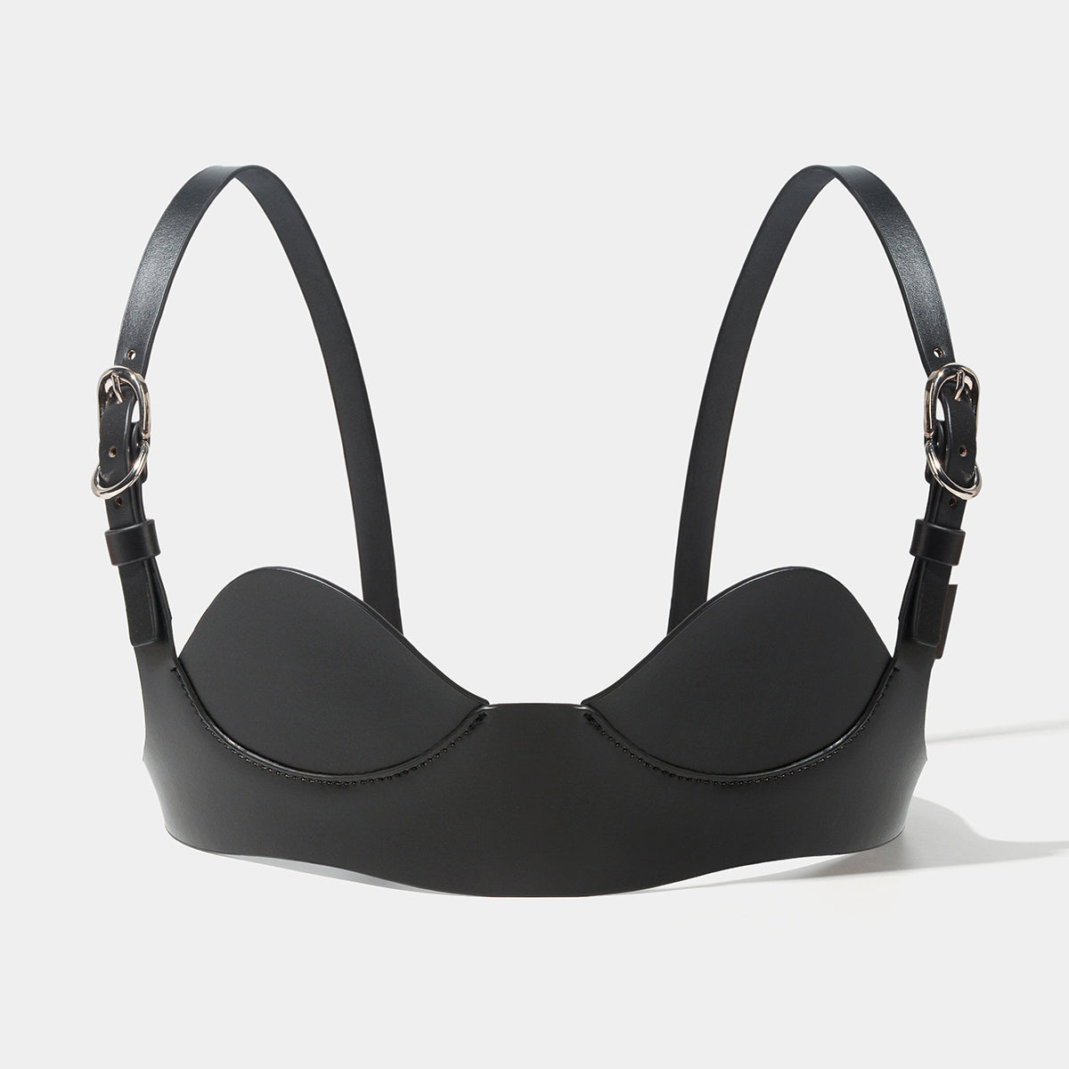 Minimalist Leather Balcony Bra