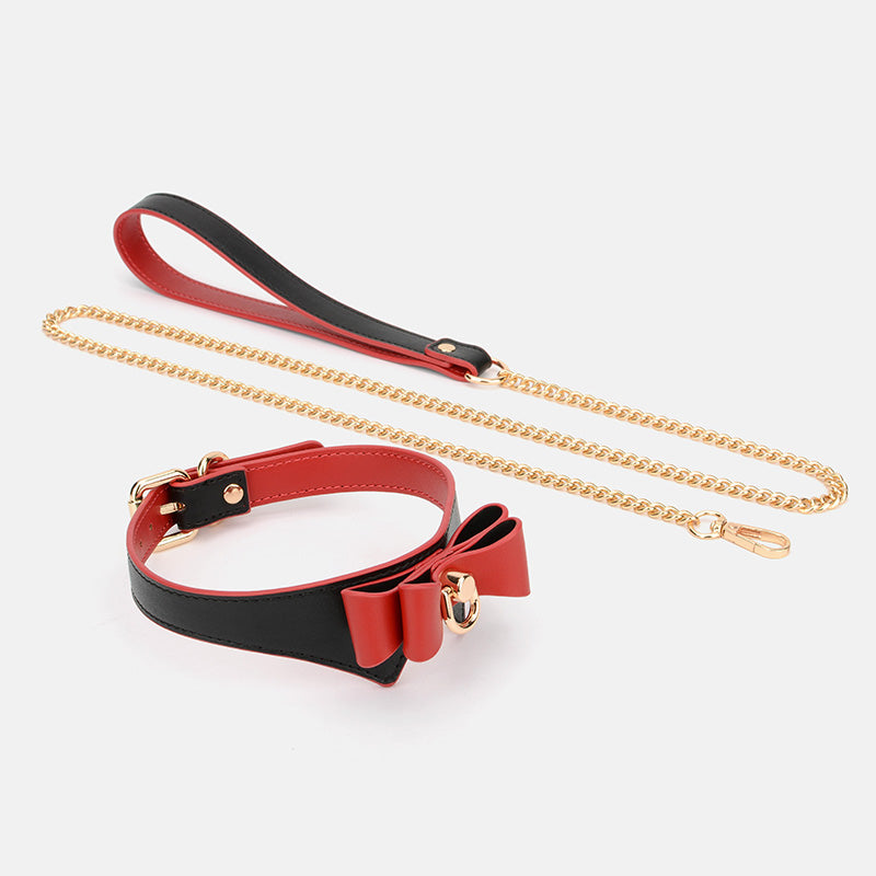 9 Pieces PU Bow Set with Heart Leather Pat