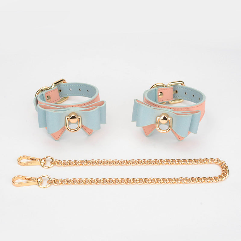 9 Pieces PU Bow Set with Heart Leather Pat