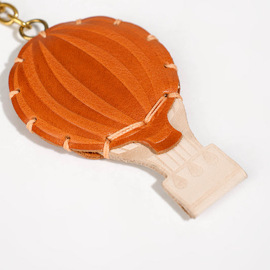 Leather hot air balloon keychain/bag charm