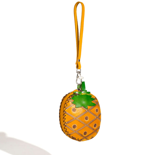 Leather Pineapple coin purse