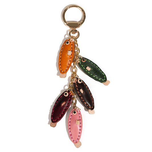 Leather babyfish keychain/bag charm
