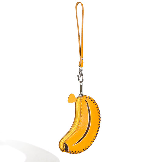 Leather banana coin purse