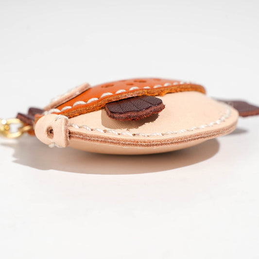 Leather pufferfish keychain/bag charm