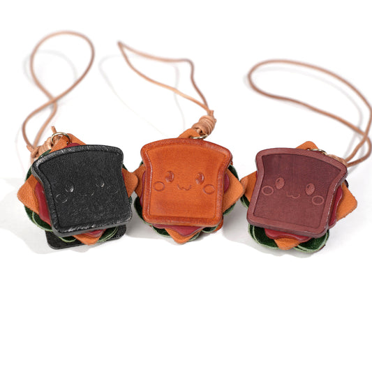 Leather sandwich bag charm/car charm