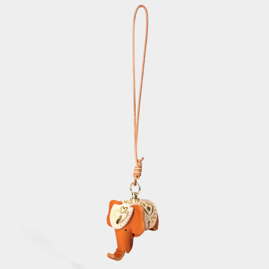 Leather elephant bag charm/car charm