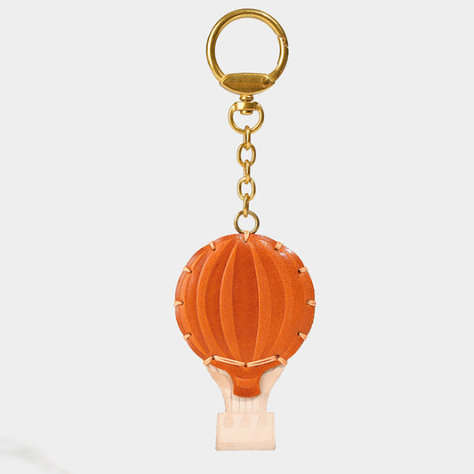 Leather hot air balloon keychain/bag charm