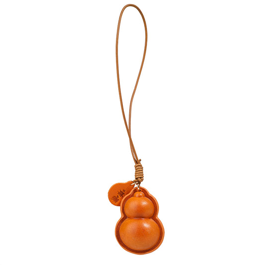 Leather gourd bag charm/car charm