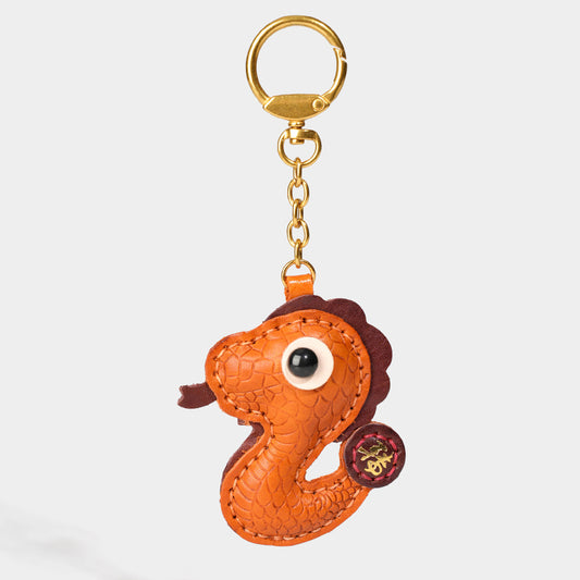 Leather snake keychain/bag charm