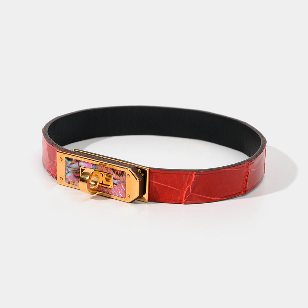 Classic Red Crocodile Choker