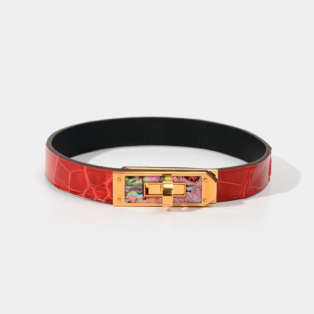 Classic Red Crocodile Choker
