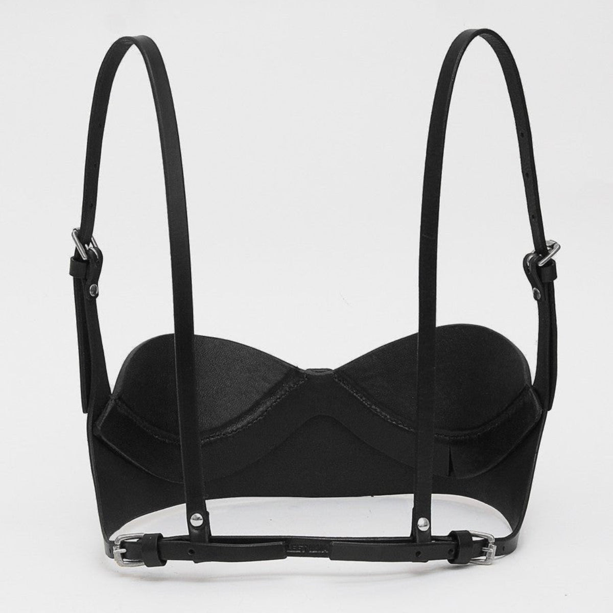 Chain Leather Balcony Bra