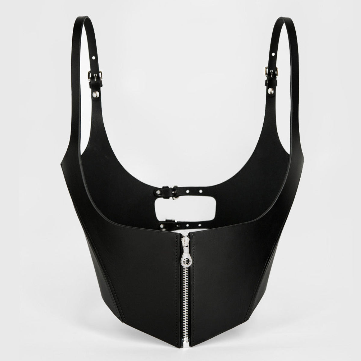 Zip Leather Tight Suspenders