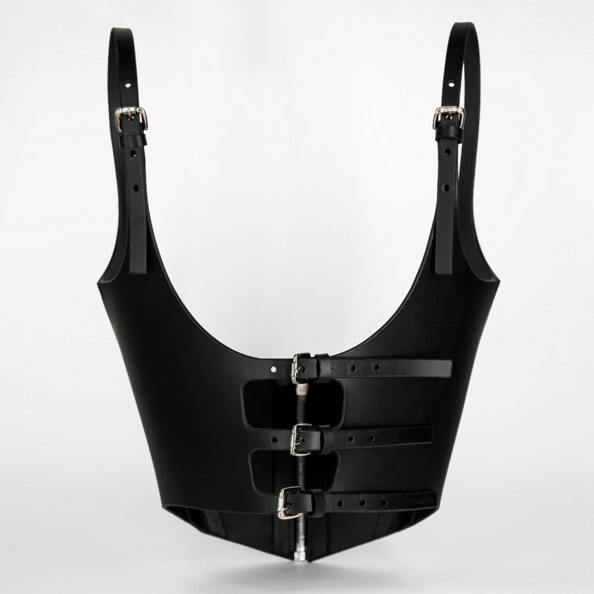 Zip Leather Tight Suspenders