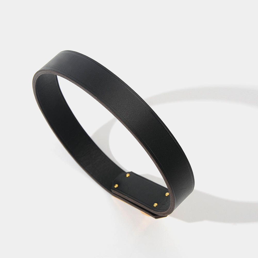 Classic Black Cowhide Choker/Collar